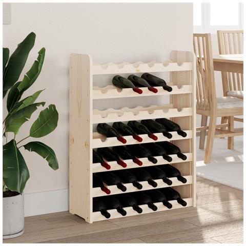 Portavini 67,5x25x87 Cm In Legno Massello Di Pino - Foto 3