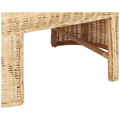 Tavolo Da Giardino Rattan Sintetico Naturale Livadeia - Foto 6