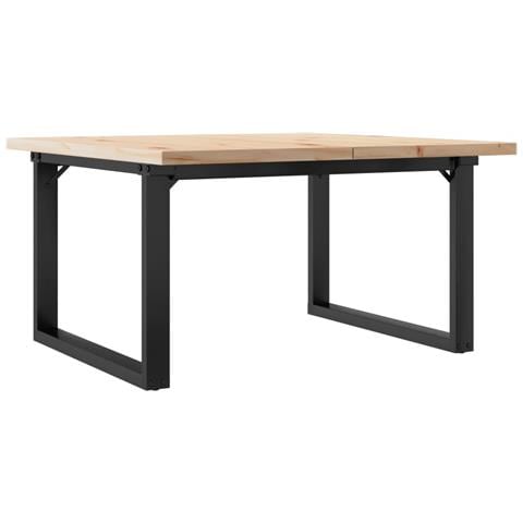 Tavolino Salotto Telaio A O 80x80x45,5cm Massello Pino E Ghisa - Foto 2