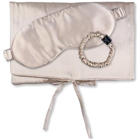Travel Set Beauty S Borsa Di Seta, Maschera Per Il Sonno E Scrunchie S - Foto 1