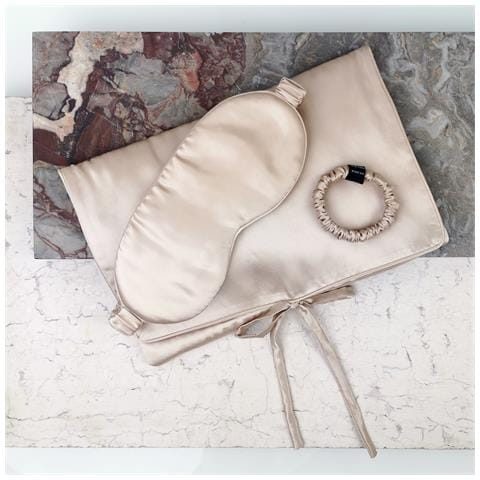 Travel Set Beauty S Borsa Di Seta, Maschera Per Il Sonno E Scrunchie S - Foto 4