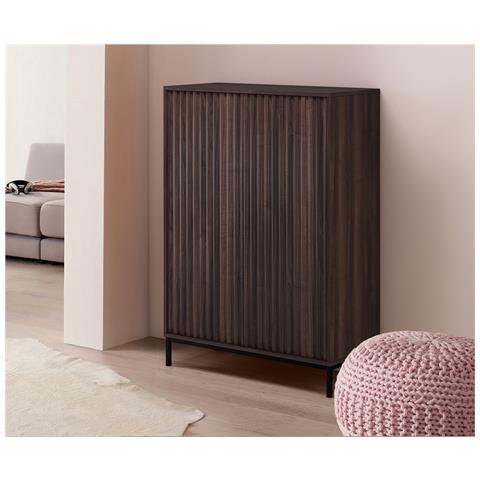 Celine Credenza A 2 Ante In Agglomerato Di Noce - Foto 5