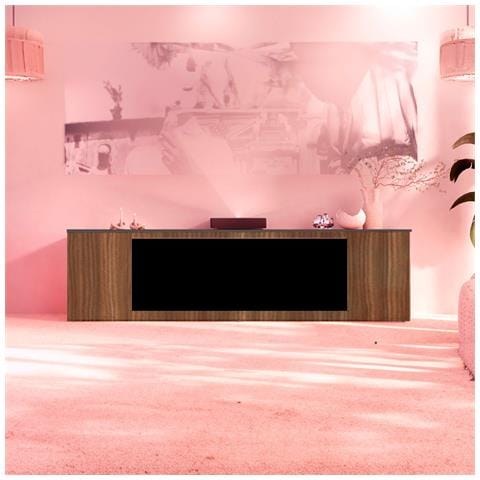 Mobile Meda 180 Marrone Credenza Porta Camino Elettrico Amiata Raffinato Ed Elegante Mobile In Legno Corpo E Ante Legno Eucalipto Piano E Base Grafite Consigliato Per Tutti Interni - Foto 1