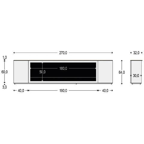 Mobile Meda 180 Marrone Credenza Porta Camino Elettrico Amiata Raffinato Ed Elegante Mobile In Legno Corpo E Ante Legno Eucalipto Piano E Base Grafite Consigliato Per Tutti Interni - Foto 2