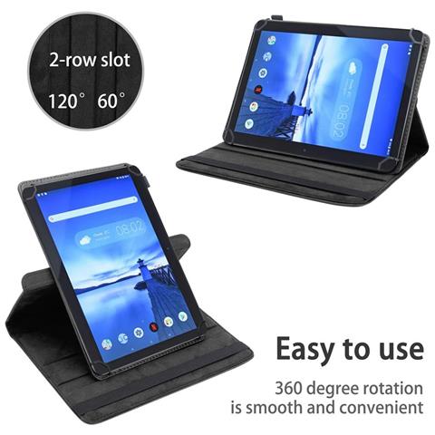 Custodia Per Tablet Compatibile Con Lenovo Tab M10 (10.1 Zoll) Tb-x505f In Nero - Coperchio Protettivo A 360 Gradi Fatto Di Finta Pelle Con Funzione Di Stand E Banda Elastica - Foto 2