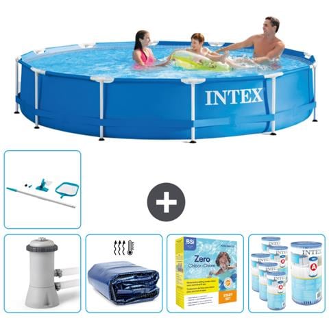 Piscina Fuori Terra - In Giro - 366x366x76 Cm - Blu - Include Accessori Coordinati Cb28 - Foto 1