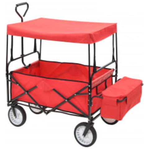 Lusso Casadino -  Carrello Pieghevole A Mano Con Tettuccio In Acciaio Rosso - Foto 1