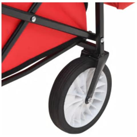 Lusso Casadino -  Carrello Pieghevole A Mano Con Tettuccio In Acciaio Rosso - Foto 8