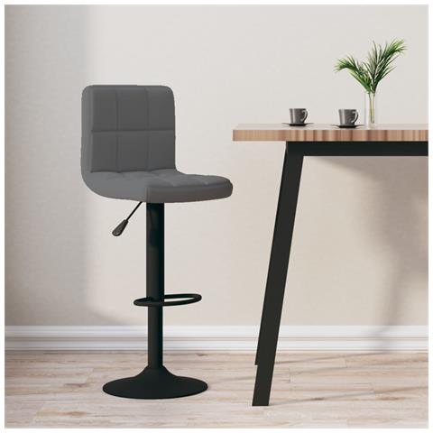 Sgabello Da Bar Grigio Scuro In Velluto - Foto 8