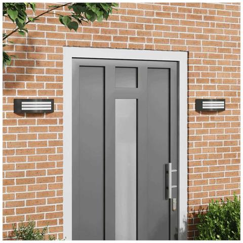 Lampada da Parete Esterna 2 pcs Acciaio Inossidabile Nero IP44 - Foto 2