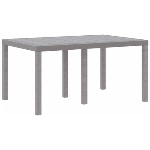 Tavolo da Giardino Grigio Chiaro 150x100x73 cm in Polyrattan - Foto 1