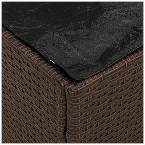 Cassetta di Stoccaggio da Esterno Marrone e Panna Rattan Medio - Foto 9