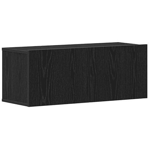 Armadi da muro per TV (Set di 2) - Rovere Nero, 80x30x30 cm, Legno ingegnerizzato - Foto 1