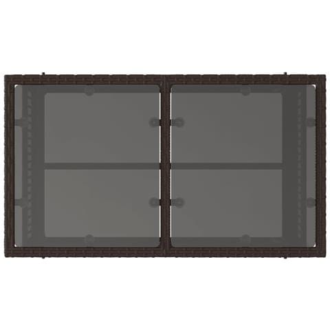 Set Divano da Giardino 4 pz Cuscini Marrone Polyrattan e Vetro - Foto 9