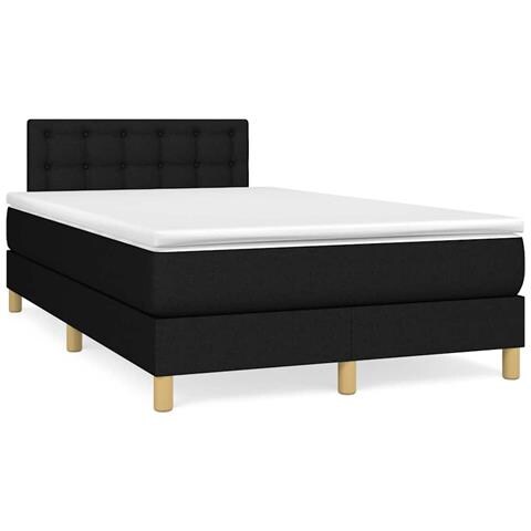 Letto a Molle con Materasso e LED Nero 120x190 cm in Tessuto - Foto 2