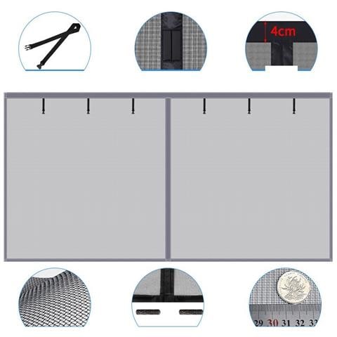 Tenda Zanzariera Magnetica In Fibra Di Vetro Per Garage - Installazione Semplice Senza Fori Grey S - Foto 2