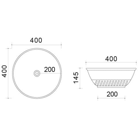 Lavabo D'appoggio Slim D40 Cm In Ceramica Grigio Cemento - Foto 2