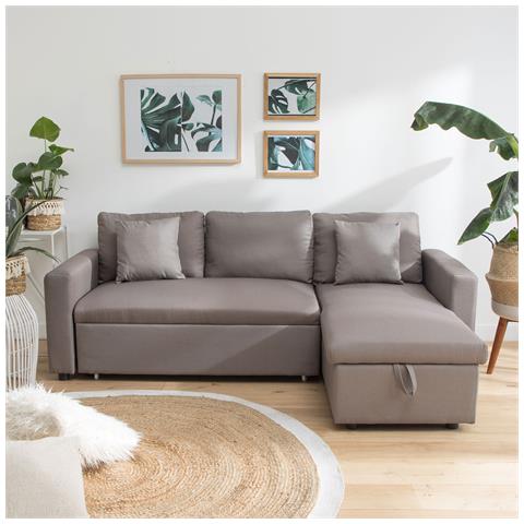 Divano Letto Angolare A 3 Posti Clark In Taupe - Foto 6