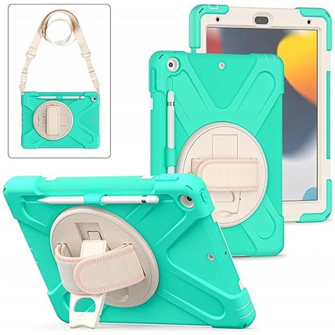 Custodia Per Ipad 9/8/7 10,2"" Con Supporto E Tracolla Menta - Foto 1