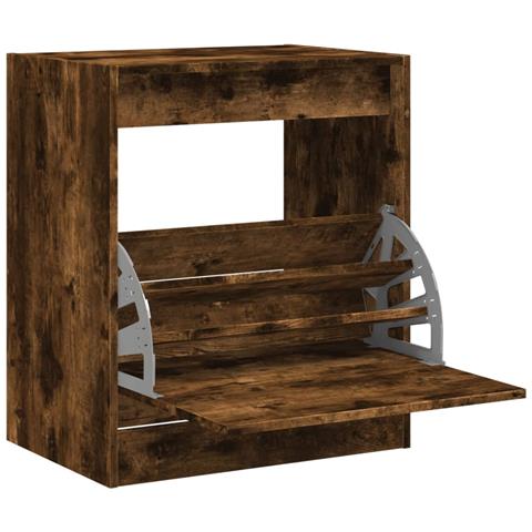 Scarpiera Rovere Fumo 60x42x69 cm in Legno Multistrato - Foto 1