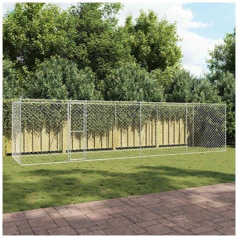 Gabbia per cani Argento 800 x 200 x 256 cm Acciaio zincato - Foto 2