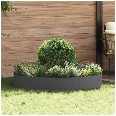 Vasi da giardino 5 pcs Nero 120 x 120 x 20 cm Acciaio - Foto 2