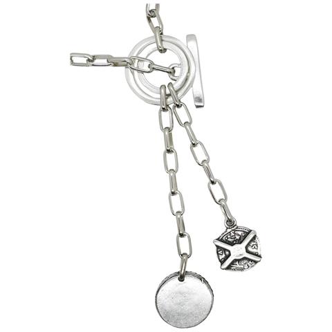 Collana Con Cravatta E Doppia Chiusura A Moneta In Argento - Foto 5