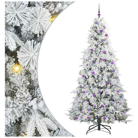 Albero di Natale Artificiale con Rami Pieghevoli Bianco 240 cm - Foto 1