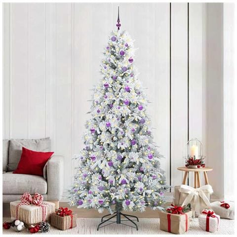 Albero di Natale Artificiale con Rami Pieghevoli Bianco 240 cm - Foto 2