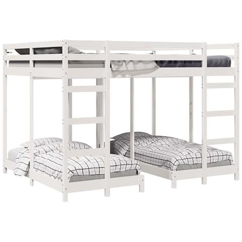 Struttura letto a castello triplo Bianco 160 x 200 cm - Foto 1