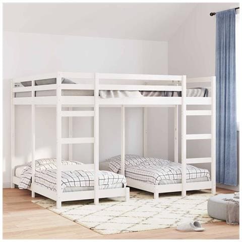 Struttura letto a castello triplo Bianco 160 x 200 cm - Foto 2