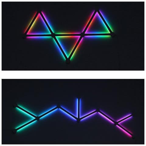 Strisce Led Rgb Smart Fai-da-te, Controllo Wifi Bluetooth, 12 Sezioni - Perfette Per L'arredamento Domestico Black - Foto 2
