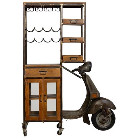 Moto Mensola Portabottiglie Marrone 140x67x194 - Foto 2