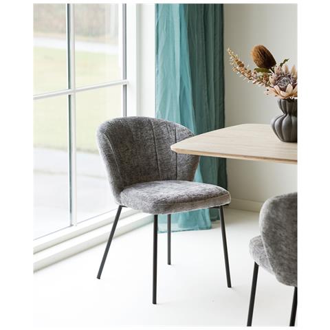 Set Di 2 Sedie Roanne-grigio-tessuto-66x59x80 Cm - Foto 7