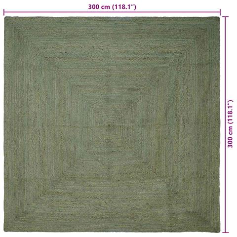 Tappeti per area Quadrato Verde Oliva 300 x 300 cm Juta - Foto 7