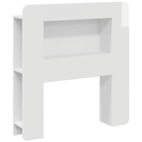 Testata del letto Bianco Lucido Legno ingegnerizzato - Foto 1