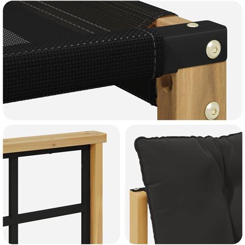 Set di divani da esterno con cuscino 6 pcs Bianco e Nero - Foto 9