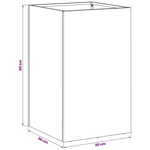 Vaso da giardino Argento 30 x 30 x 50 cm Acciaio zincato - Foto 7