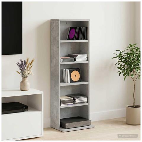 Mobile per CD Grigio Cemento 33 x 23,5 x 97,5 cm - Foto 2