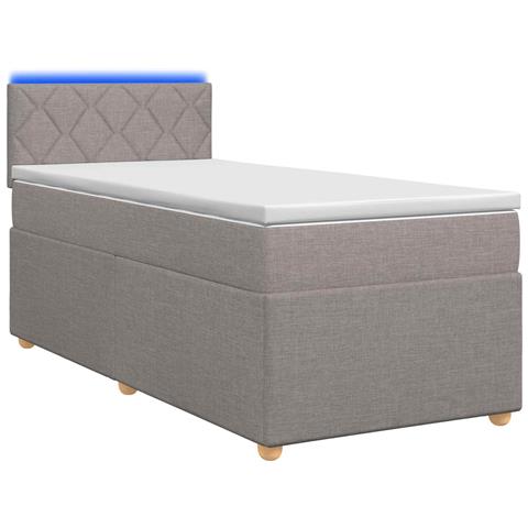 Letto box spring con materasso Tortora 90 x 190 cm Tessuto - Foto 1