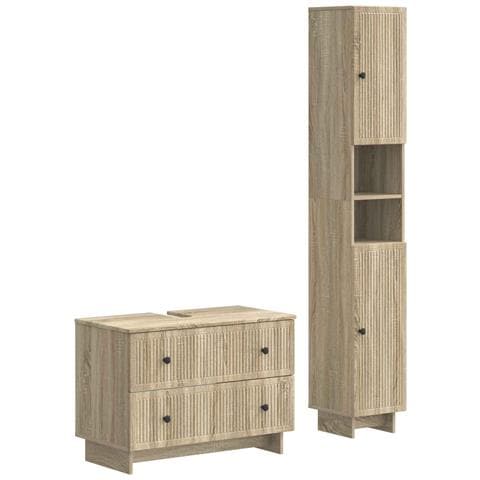 Set di Armadi da Bagno da 2 Pezzi EDE Rovere Sonoma - Foto 1