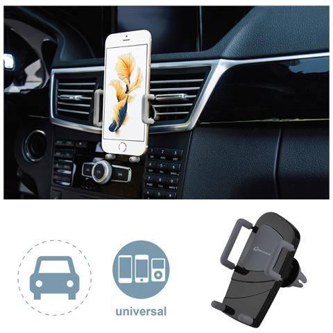 500334 Supporto Universale Per Smartphone Da Auto - Agganciabile Alla Feritoia Dell'aria Confizionata - Nero - Foto 2