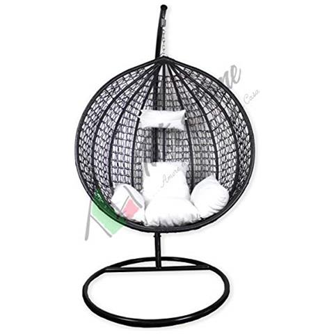 Cuscino Morbido Per Sedia A Dondolo E Sedia A Uovo – Interni/Esterni, Nero 80x110cm