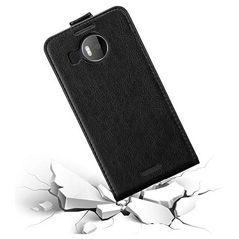 Custodia Compatibile Con Nokia Lumia 950 Xl In Nero Di Notte - Coperchio Protettivo In Design Flip Con Chiusura Magnetica - Foto 2