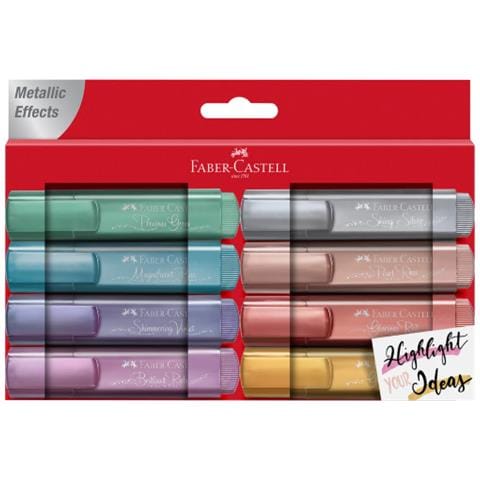 Faber Castell Evidenziatore Texliner Metallic Colori Assortiti 10 Pezzi Per Confezione - Foto 1