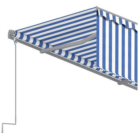 Tenda Sole Retrattile Automatica Parasole 3,5x2,5 m Blu Bianca - Foto 8
