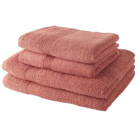Set 2 Asciugamani 50x100 Cm + 2 Asciugamani 70x130 Cm Terracotta 100% Cotone - Foto 2