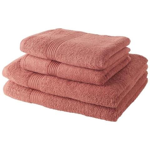 Set 2 Asciugamani 50x100 Cm + 2 Asciugamani 70x130 Cm Terracotta 100% Cotone - Foto 1