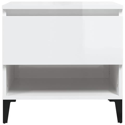 Tavolino Bianco Lucido 50x46x50 Cm In Legno Multistrato - Foto 10