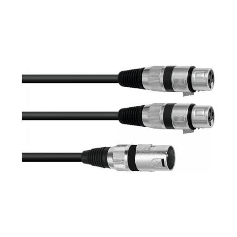 Cavo adattatore Xlr (m) / 2xxlr (f) 1.5 Bk - Foto 1